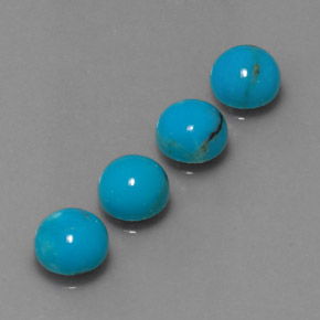 캐럿 천연 블루 터키석 보석, 라운드 컷, 6.07 mm, 불투명체