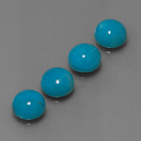캐럿 천연 블루 터키석 보석, 라운드 컷, 6.06 mm, 불투명체