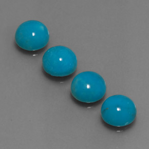 캐럿 천연 블루 터키석 보석, 라운드 컷, 6.06 mm, 불투명체