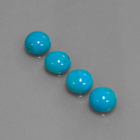 캐럿 천연 블루 터키석 보석, 라운드 컷, 6.02 mm, 불투명체
