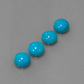 캐럿 천연 블루 터키석 보석, 라운드 컷, 6.02 mm, 불투명체