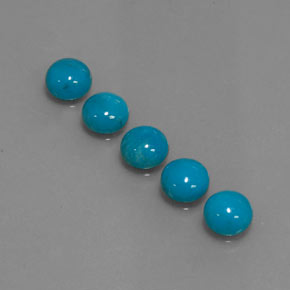 캐럿 천연 블루 터키석 보석, 라운드 컷, 6.05 mm, 불투명체