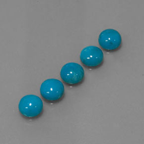 캐럿 천연 블루 터키석 보석, 라운드 컷, 6.05 mm, 불투명체