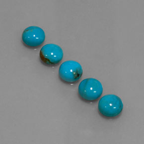 캐럿 천연 블루 터키석 보석, 라운드 컷, 6.04 mm, 불투명체