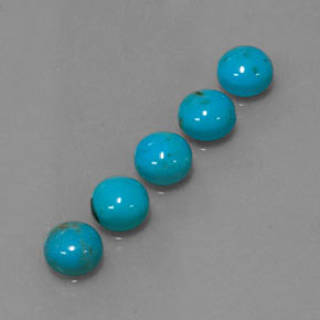 캐럿 천연 블루 터키석 보석, 라운드 컷, 6.03 mm, 불투명체