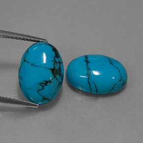 캐럿 천연 블루 터키석 보석, 타원형 컷, 14.1×10.2 mm, 불투명체