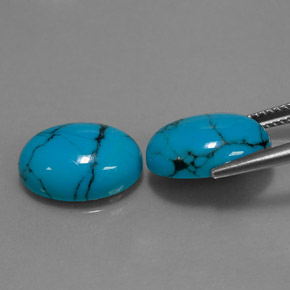캐럿 천연 블루 터키석 보석, 타원형 컷, 14.1×10.2 mm, 불투명체