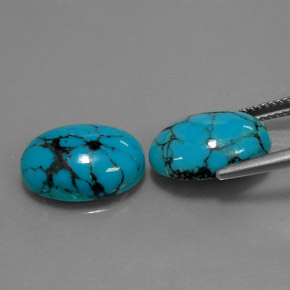 캐럿 천연 블루 터키석 보석, 타원형 컷, 13.9×9.9 mm, 불투명체