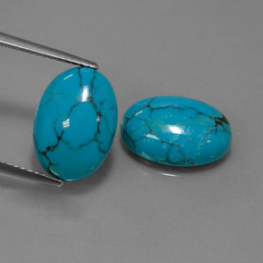 캐럿 천연 블루 터키석 보석, 타원형 컷, 14.1×10.1 mm, 불투명체