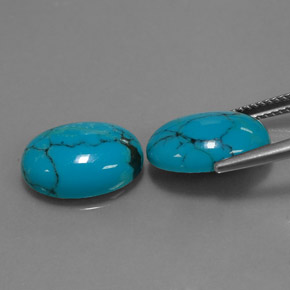 캐럿 천연 블루 터키석 보석, 타원형 컷, 14.1×10.1 mm, 불투명체