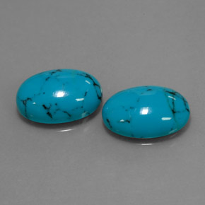 캐럿 천연 블루 터키석 보석, 타원형 컷, 14×10 mm, 불투명체