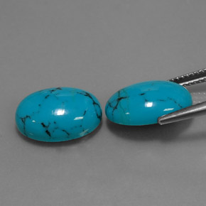 캐럿 천연 블루 터키석 보석, 타원형 컷, 14×10 mm, 불투명체