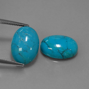 캐럿 천연 블루 터키석 보석, 타원형 컷, 14×10 mm, 불투명체