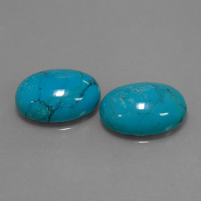 캐럿 천연 블루 터키석 보석, 타원형 컷, 14×10 mm, 불투명체