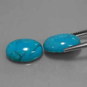 캐럿 천연 블루 터키석 보석, 타원형 컷, 14×10 mm, 불투명체