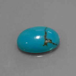3.62캐럿 천연 블루 터키석, 타원형 컷, 13.9×9.8 mm, 불투명체