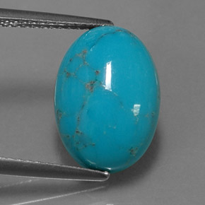 4.28캐럿 천연 블루 터키석, 타원형 컷, 14.1×10 mm, 불투명체