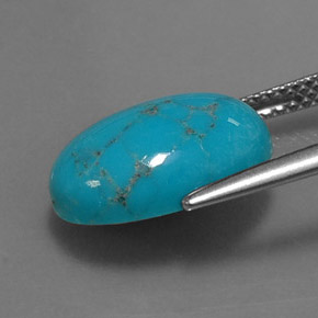 4.28캐럿 천연 블루 터키석, 타원형 컷, 14.1×10 mm, 불투명체