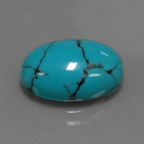 4.19캐럿 천연 블루 터키석, 타원형 컷, 13.8×9.8 mm, 불투명체