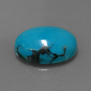 3.78캐럿 천연 블루 터키석, 타원형 컷, 13.8×9.8 mm, 불투명체