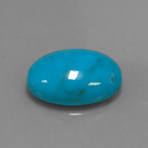 4.53캐럿 천연 블루 터키석, 타원형 컷, 14.1×10 mm, 불투명체
