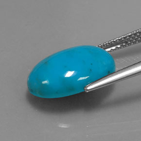 4.53캐럿 천연 블루 터키석, 타원형 컷, 14.1×10 mm, 불투명체