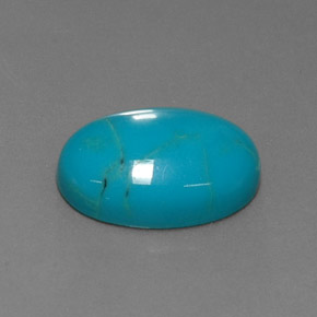 3.79캐럿 천연 블루 터키석, 타원형 컷, 14×10 mm, 불투명체