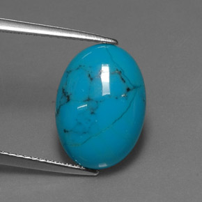 4.01캐럿 천연 블루 터키석, 타원형 컷, 14×10.1 mm, 불투명체