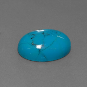 4.01캐럿 천연 블루 터키석, 타원형 컷, 14×10.1 mm, 불투명체