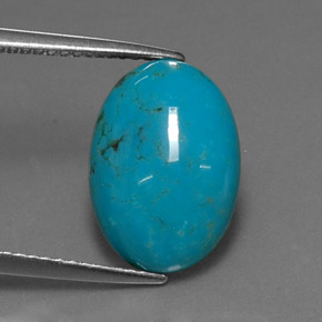 4.25캐럿 천연 블루 터키석, 타원형 컷, 14×10.1 mm, 불투명체
