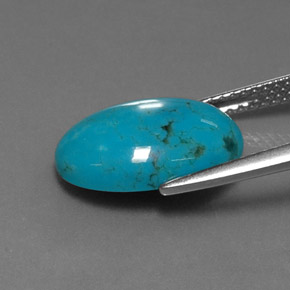 4.25캐럿 천연 블루 터키석, 타원형 컷, 14×10.1 mm, 불투명체