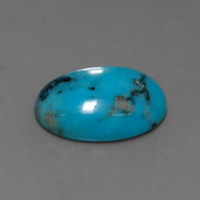 4.33캐럿 천연 블루 터키석, 타원형 컷, 14.4×10.2 mm, 불투명체