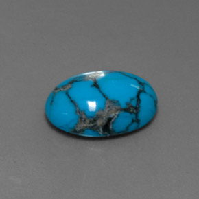 3.74캐럿 천연 블루 터키석, 타원형 컷, 14×10.2 mm, 불투명체
