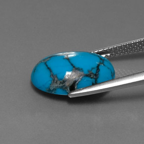 3.74캐럿 천연 블루 터키석, 타원형 컷, 14×10.2 mm, 불투명체