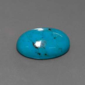 3.93캐럿 천연 블루 터키석, 타원형 컷, 13.9×9.8 mm, 불투명체