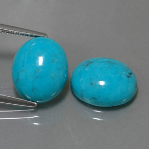 캐럿 천연 블루 터키석 보석, 타원형 컷, 12.1×10.1 mm, 불투명체