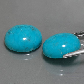 캐럿 천연 블루 터키석 보석, 타원형 컷, 12.1×10.1 mm, 불투명체