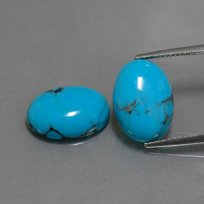 캐럿 천연 블루 터키석 보석, 타원형 컷, 14.1×10.2 mm, 불투명체