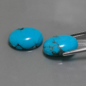 캐럿 천연 블루 터키석 보석, 타원형 컷, 14.1×10.2 mm, 불투명체