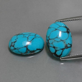 캐럿 천연 블루 터키석 보석, 타원형 컷, 14.1×10.1 mm, 불투명체