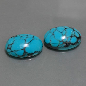 캐럿 천연 블루 터키석 보석, 타원형 컷, 14.1×10.1 mm, 불투명체