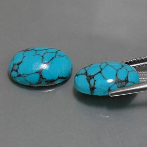 캐럿 천연 블루 터키석 보석, 타원형 컷, 14.1×10.1 mm, 불투명체