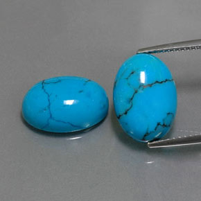 캐럿 천연 블루 터키석 보석, 타원형 컷, 13.9×10.1 mm, 불투명체