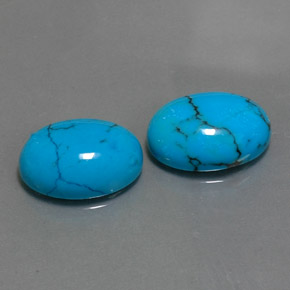 캐럿 천연 블루 터키석 보석, 타원형 컷, 13.9×10.1 mm, 불투명체