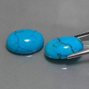 캐럿 천연 블루 터키석 보석, 타원형 컷, 13.9×10.1 mm, 불투명체