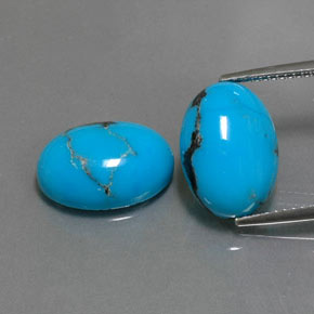 캐럿 천연 블루 터키석 보석, 타원형 컷, 14.1×10.2 mm, 불투명체