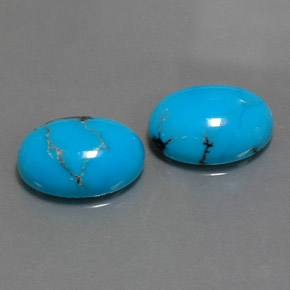 캐럿 천연 블루 터키석 보석, 타원형 컷, 14.1×10.2 mm, 불투명체