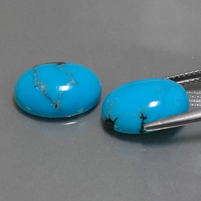 캐럿 천연 블루 터키석 보석, 타원형 컷, 14.1×10.2 mm, 불투명체