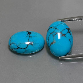 캐럿 천연 블루 터키석 보석, 타원형 컷, 14.1×10.2 mm, 불투명체