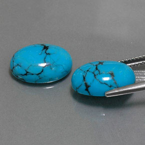 캐럿 천연 블루 터키석 보석, 타원형 컷, 14.1×10.2 mm, 불투명체